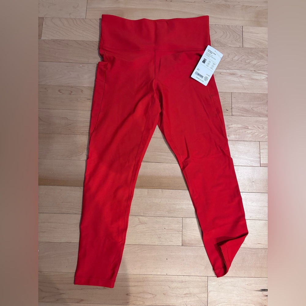 Athleta Vibrant Red Interval Stash Legging 7/8 Tight